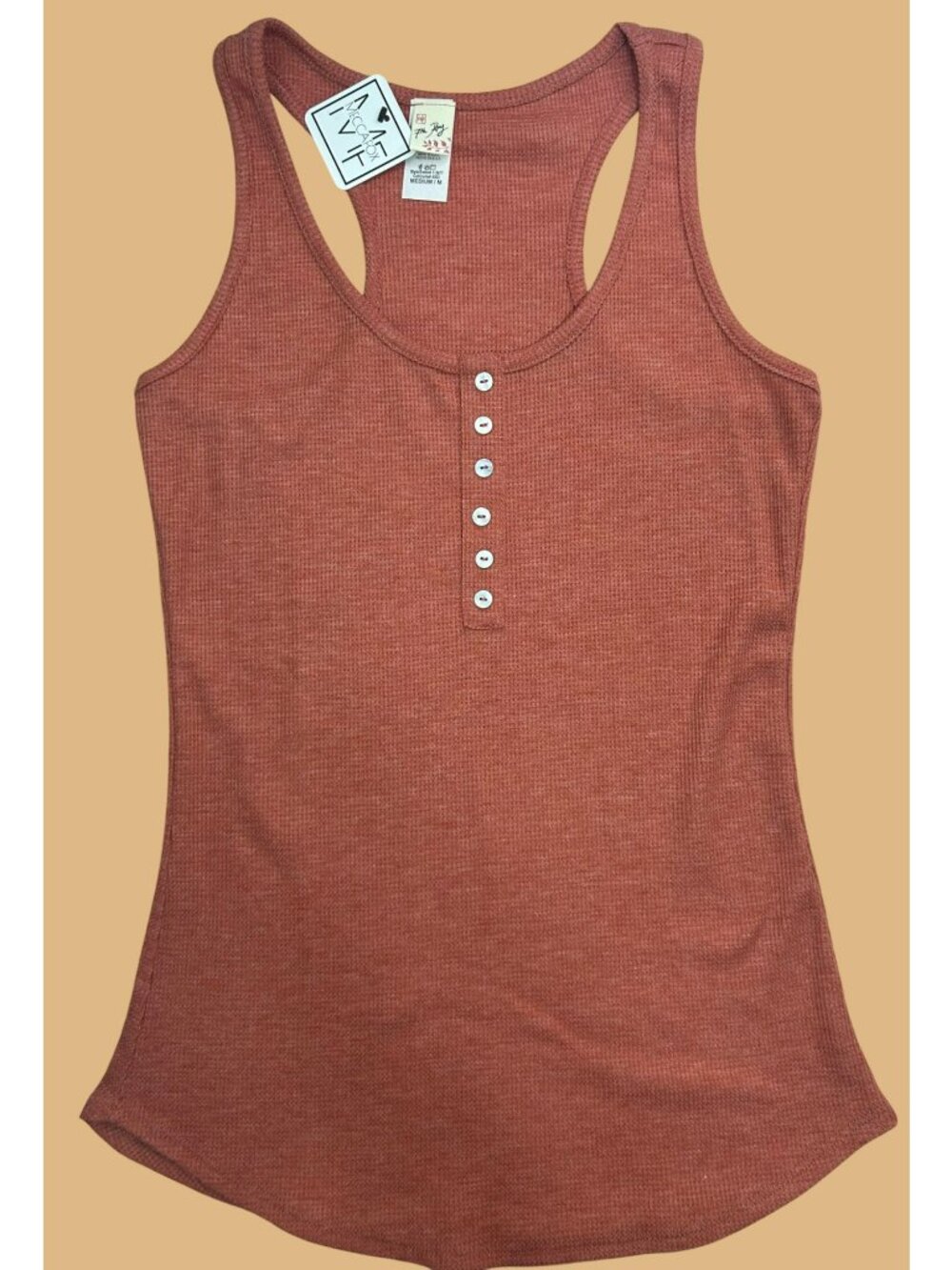 Meccafox Rust Racerback Tank Top Medium NWT - Picture 3 of 6